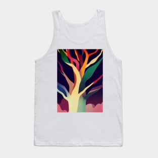 Rainbow Branches and Bark - Vibrant Colored Whimsical Minimalist - Abstract Minimalist Bright Colorful Nature Poster Art of a Leafless Tree Tank Top